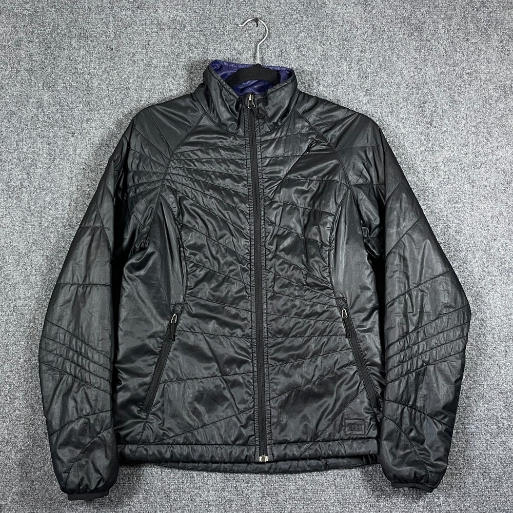 REI Primaloft Pertex Quantum Eco Full Zip Puffer Jacket Black Gorp Womens Small